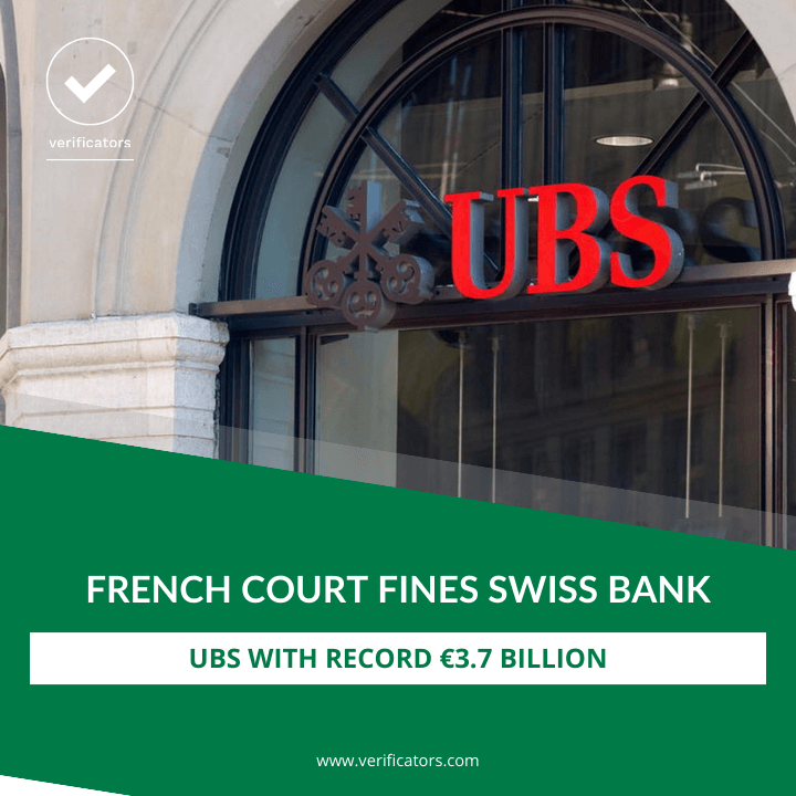 French court fines Swiss bank – UBS with record €3.7 billion